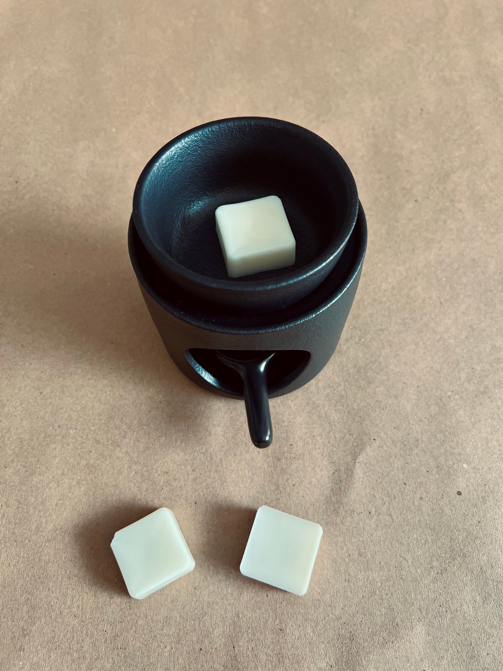 Black Ceramic Tea Light Wax Warmer with Dish | Home Decor | Maxilyn House