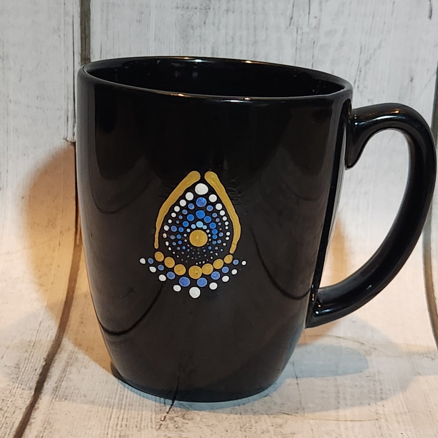 Hand-painted Blue Mandala Mug | Sara's Mandalas | Maxilyn House Handcrafted Collective