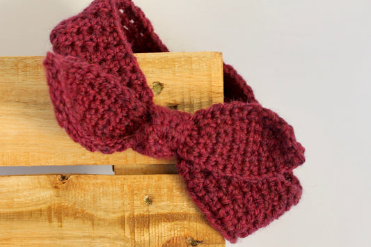 Handmade Crochet Maroon Headband