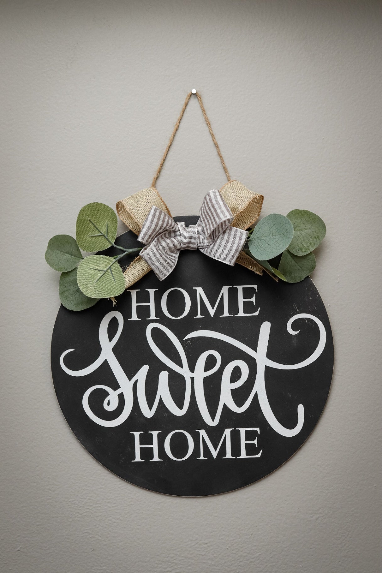 "Home Sweet Home" Painted Wood Welcome Sign