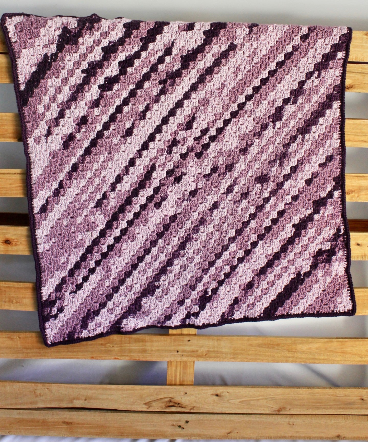 Purple Ombre Handmade Crochet Baby blanket