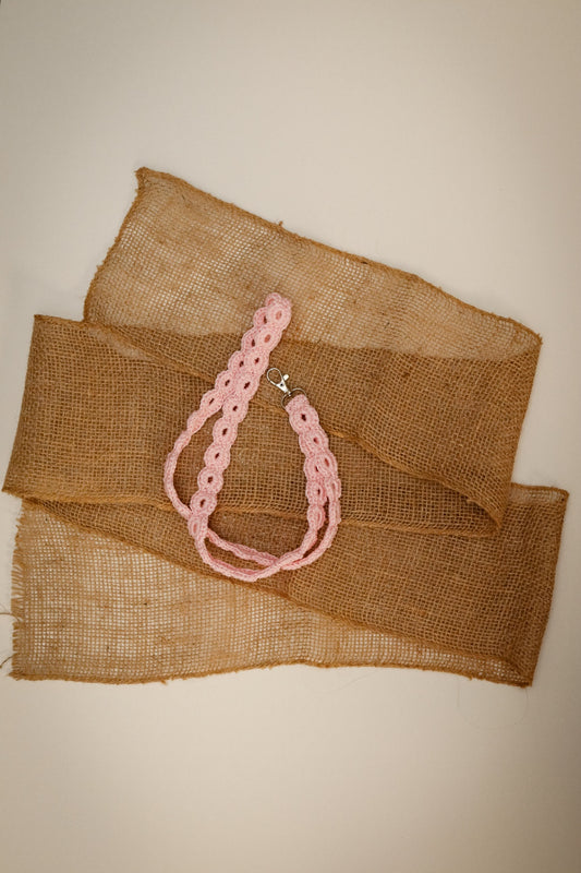 05 - Pink Crochet Lanyard