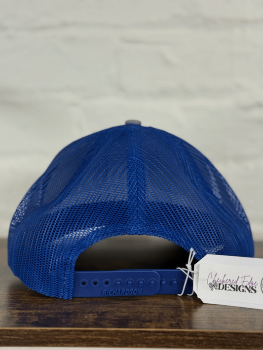 Abstract American Flag Tool Leather Patch Trucker Hat