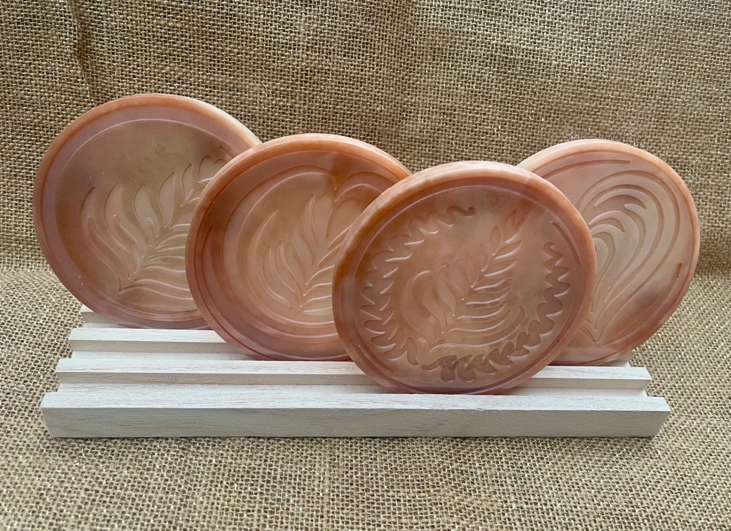 017 - Latte Vibes Café Themed Resin Coaster Set