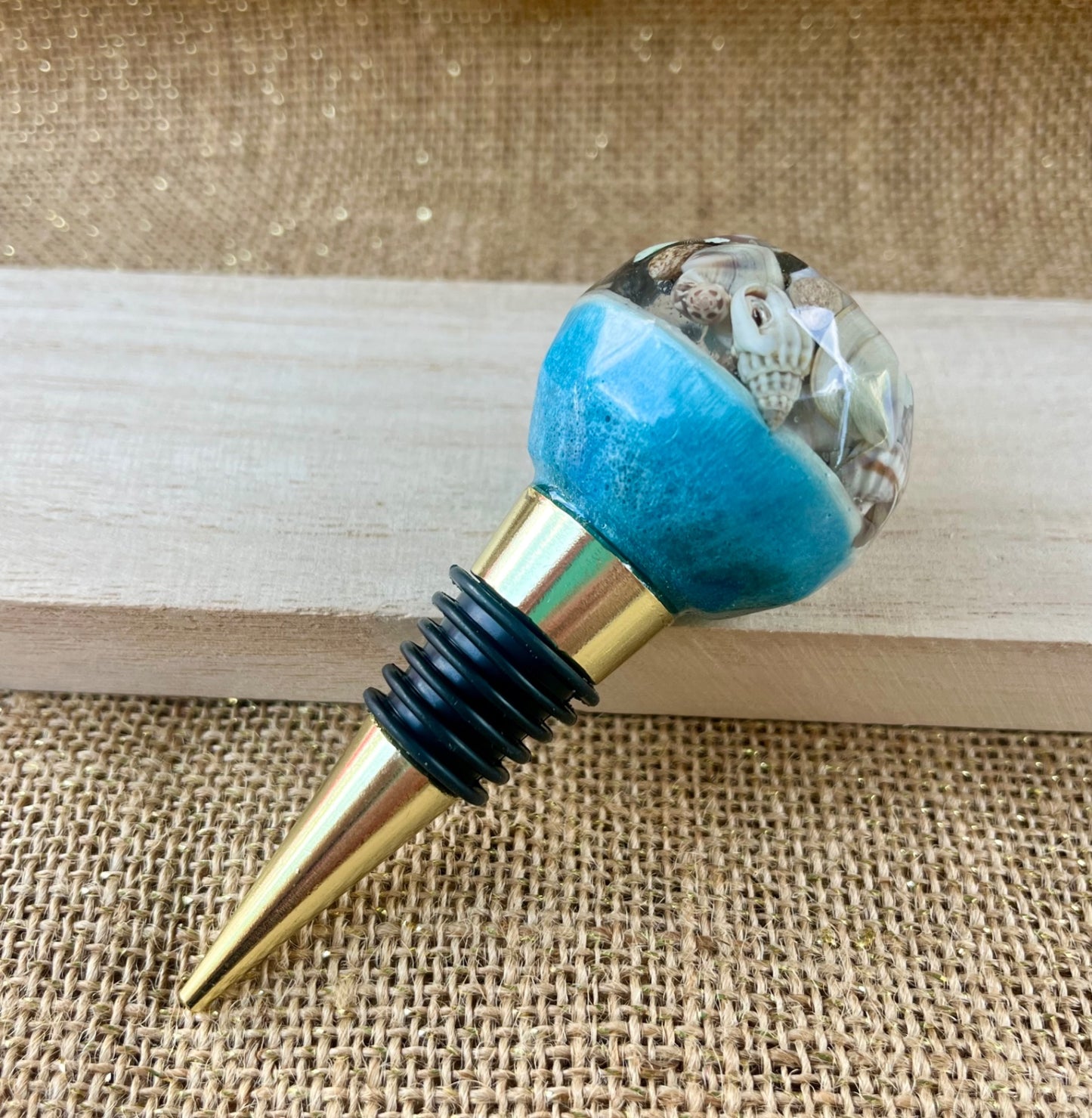 Coastal Charm Resin Bottle Stopper