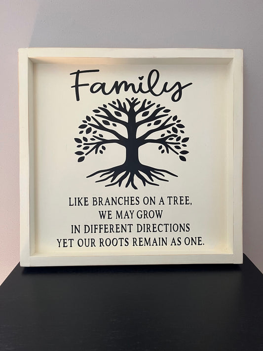 Framed Family Tree Quote Wall Art