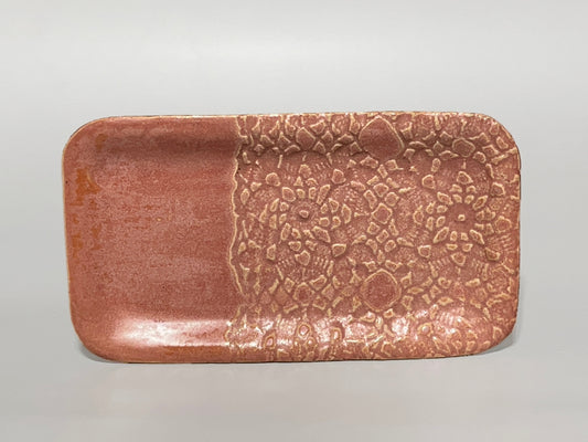 Handmade Pink Ceramic Small Rectangular Tray