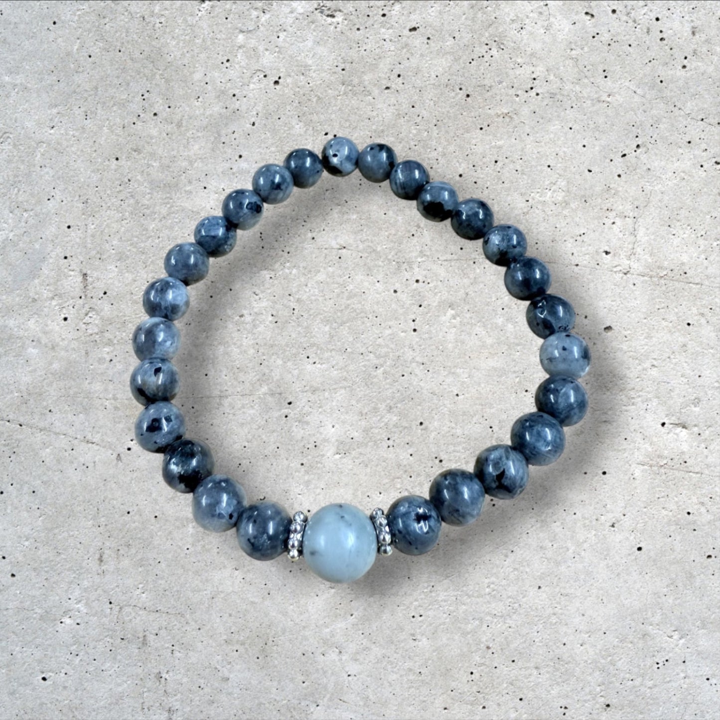 Gray Blue Hue Beaded Bracelet