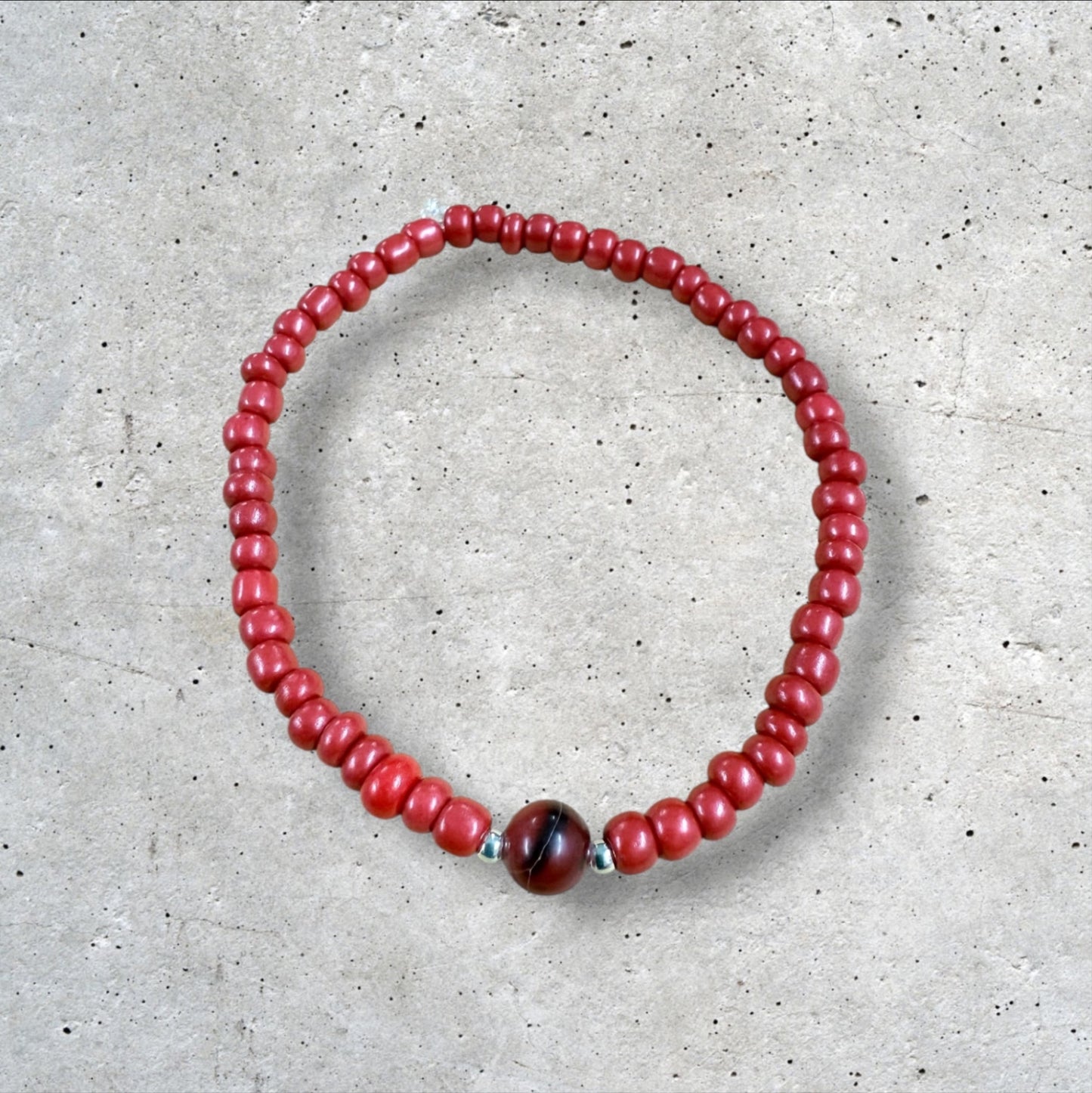 Red Seed Bead Bracelet