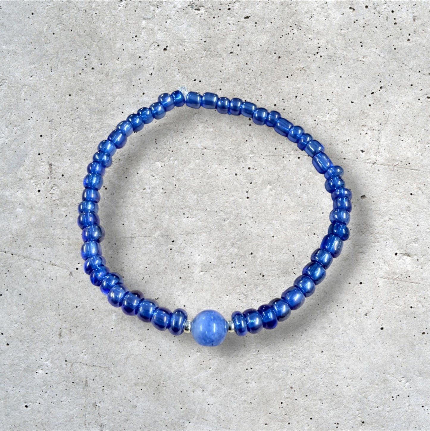 Blue Seed Bead Bracelet