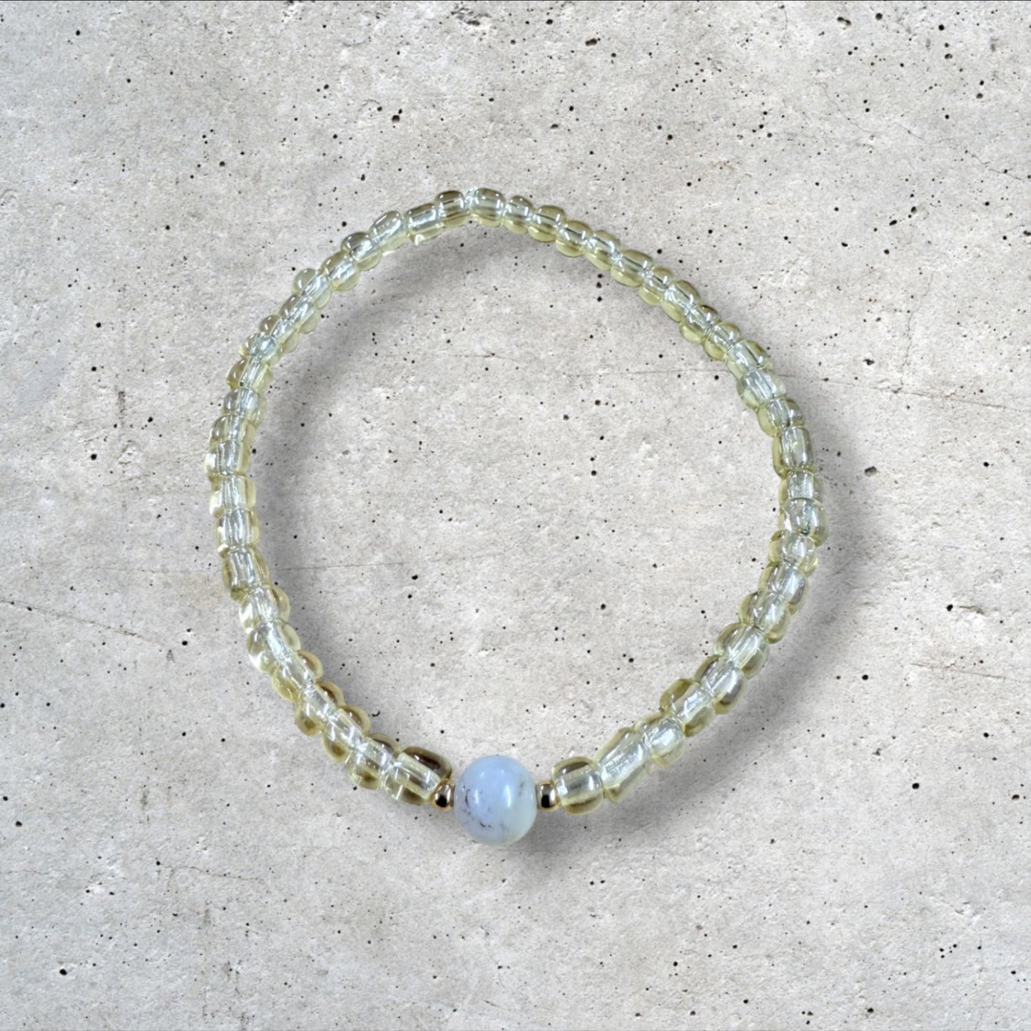 Clear White Seed Bead Bracelet