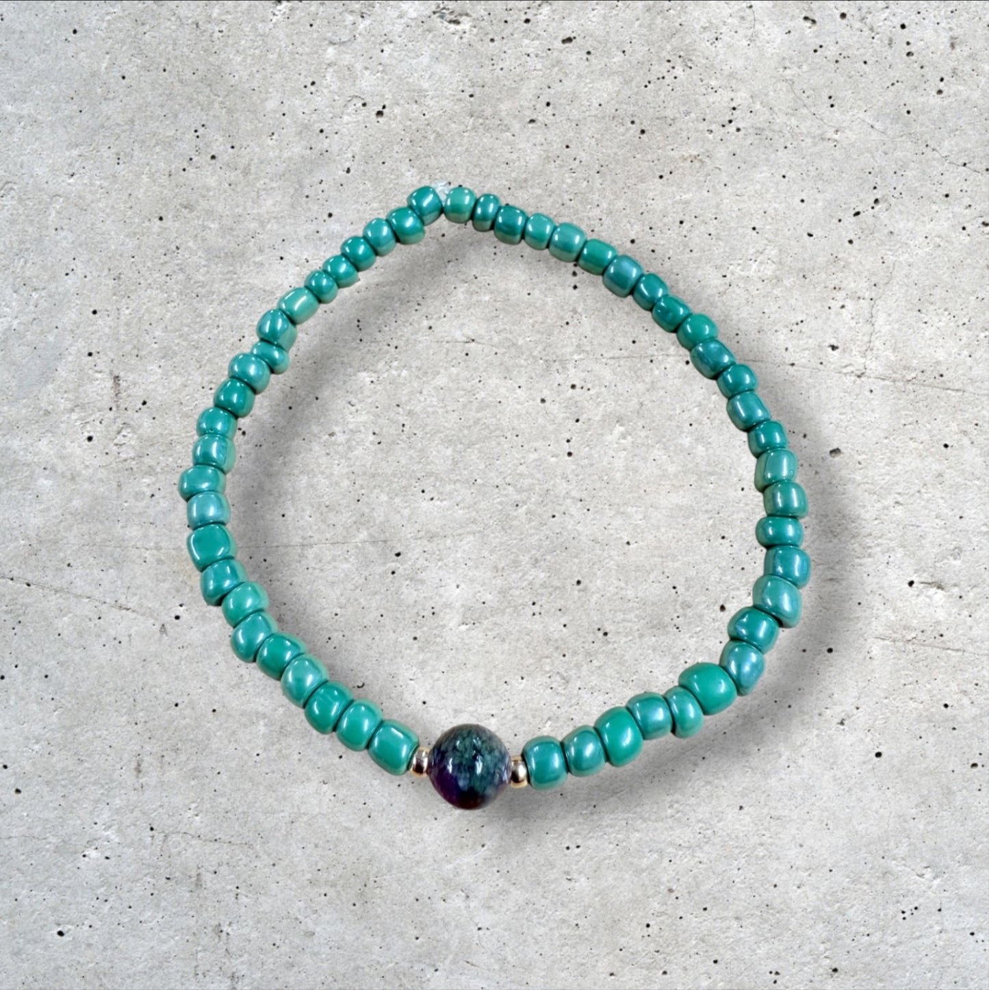 Turquoise Seed Bead Bracelet
