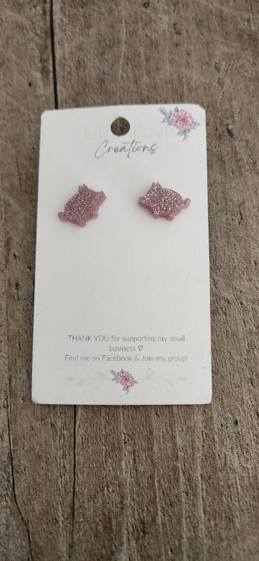 Acrylic Pig Stud Earrings