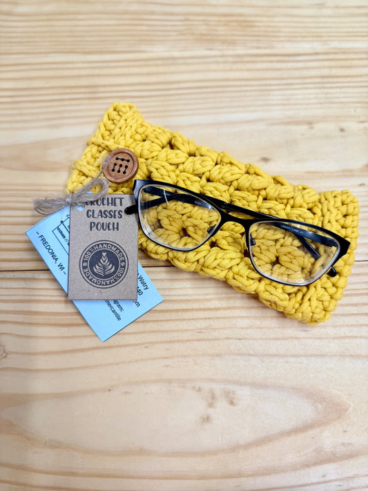 Crochet Eye Glasses Pouch Yellow