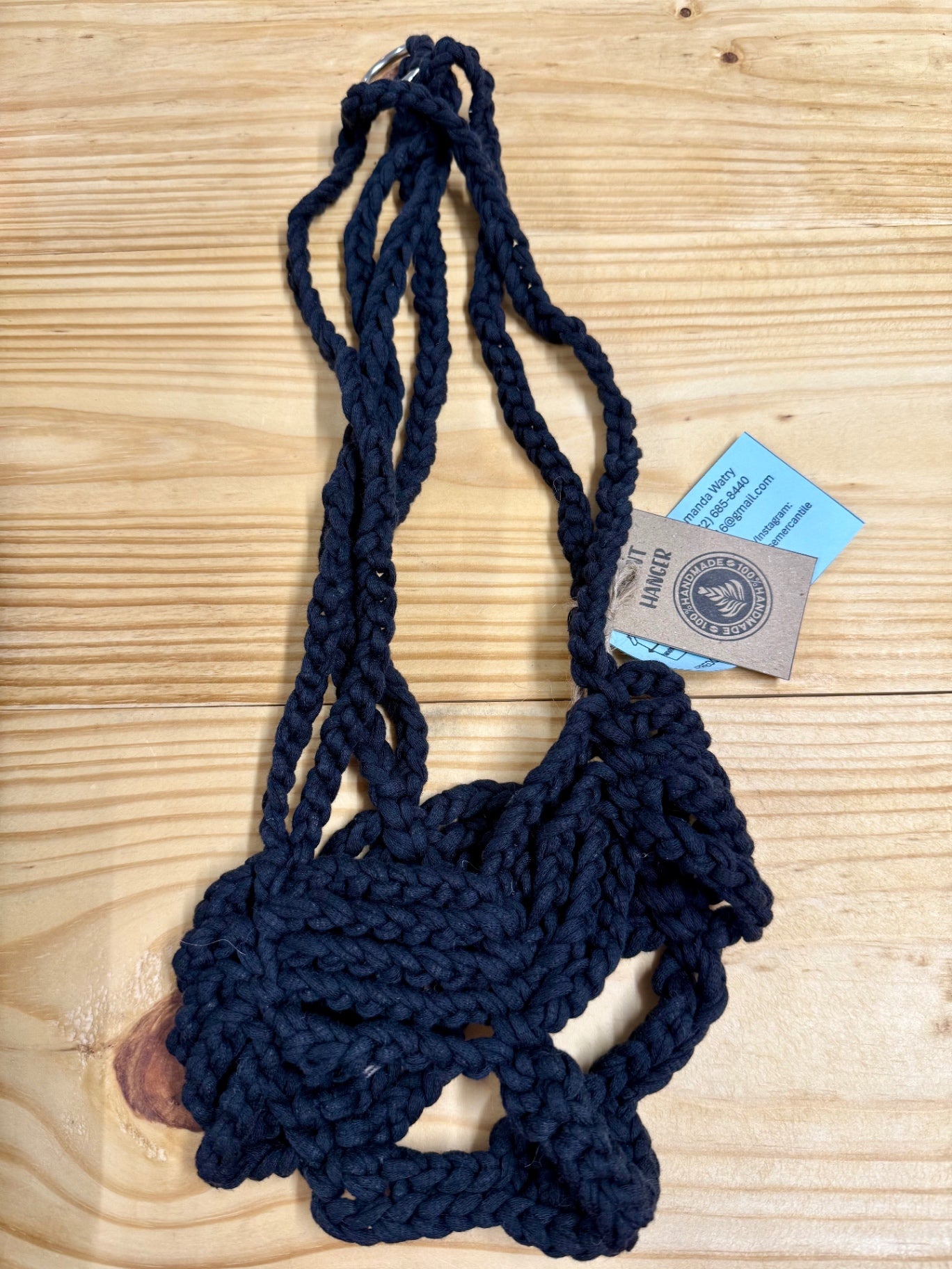 Crochet Plant Holder Hanger Black