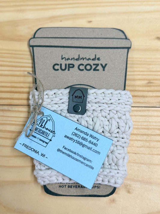 Crochet Coffee Sleeve Cup Cozy White