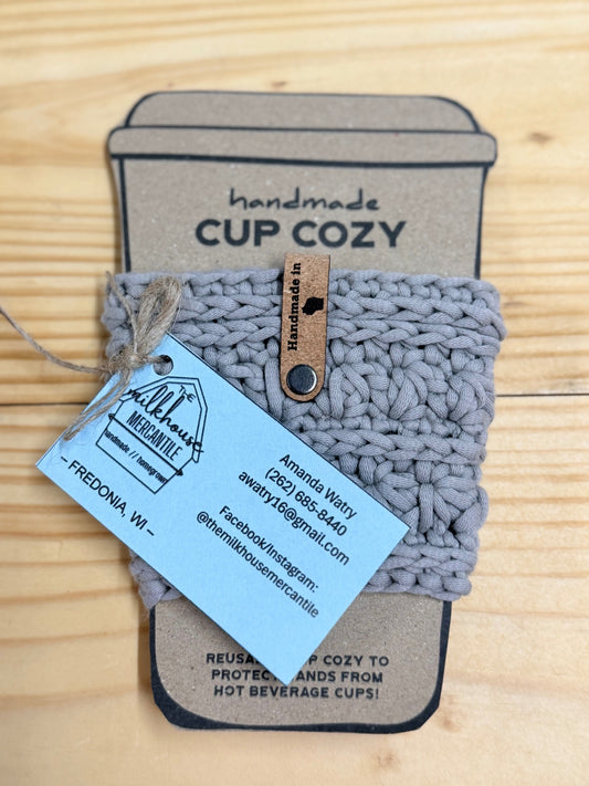 Crochet Coffee Sleeve Cup Cozy Gray