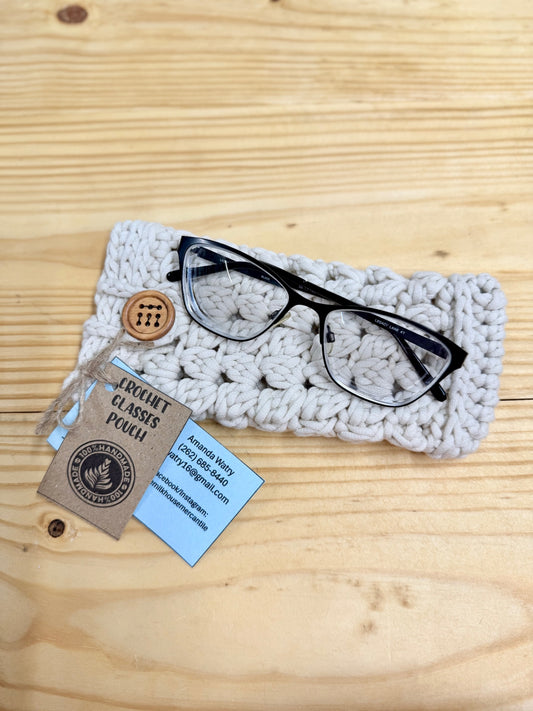 Crochet Eye Glasses Pouch White