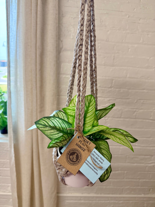 Crochet Plant Holder Hanger Gray