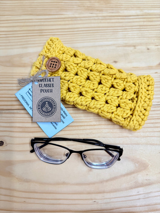 Crochet Eye Glasses Pouch Yellow