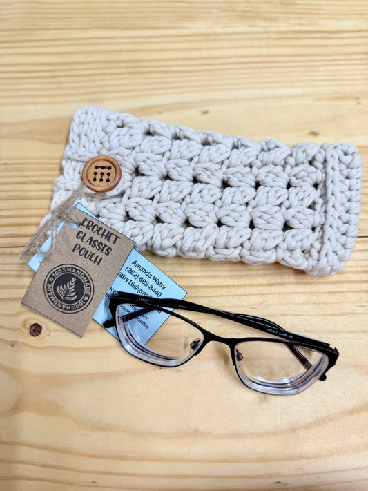 Crochet Eye Glasses Pouch White