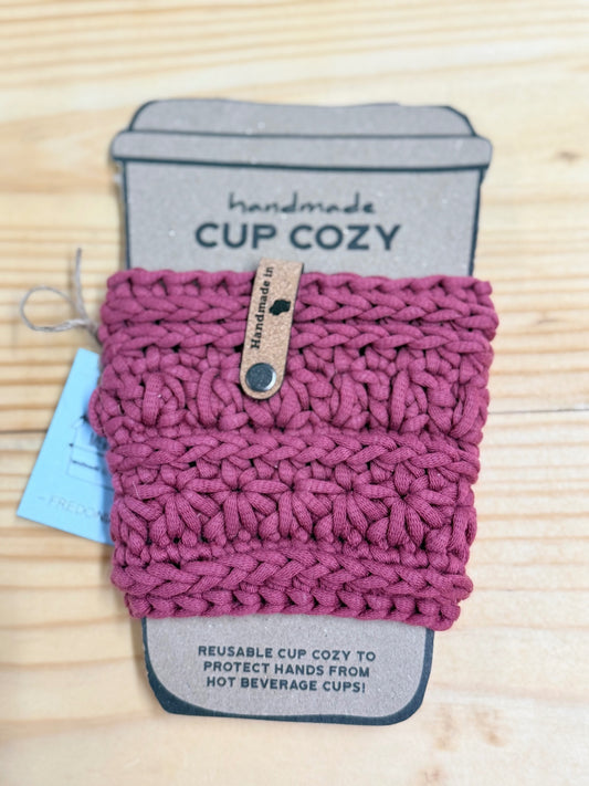 Crochet Coffee Sleeve Cup Cozy Maroon
