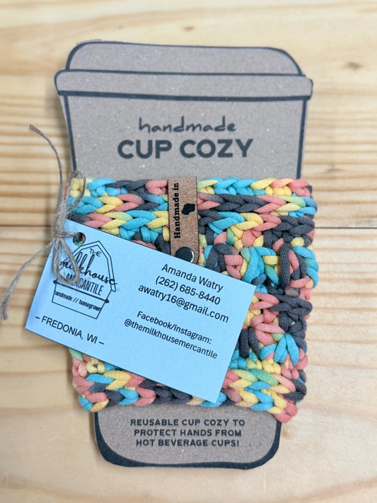 Crochet Coffee Sleeve Cup Cozy Multicolor