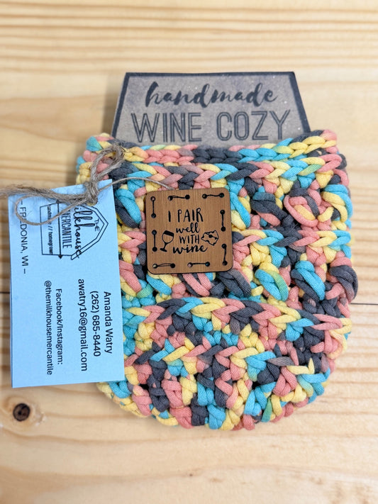 Crochet Stemless Wine Glass Cozy Multicolor