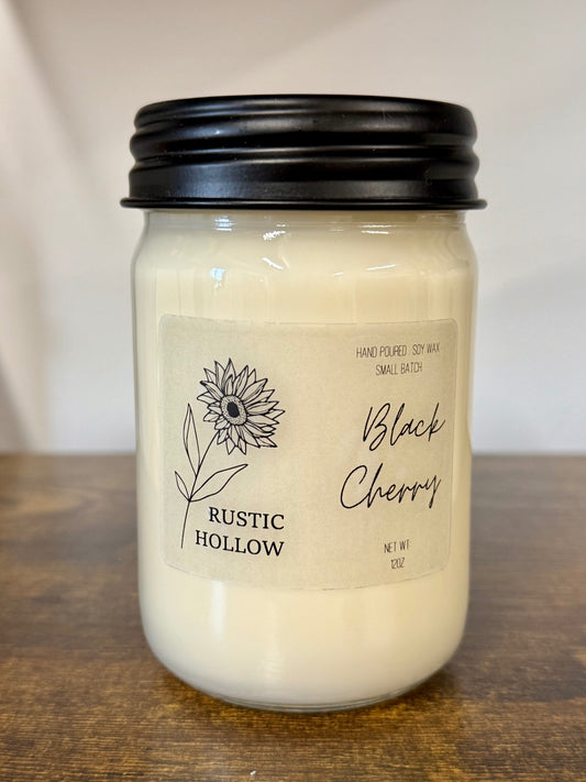 Black Cherry 12oz Mason Jar Candle