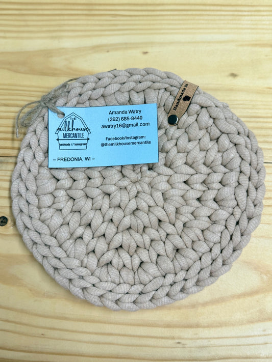 Beige Crocheted Daybreak Trivet