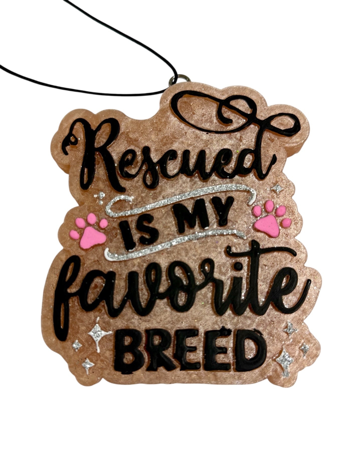 "Rescued Is My Favorite Breed" Car Freshie - Clean Cotton