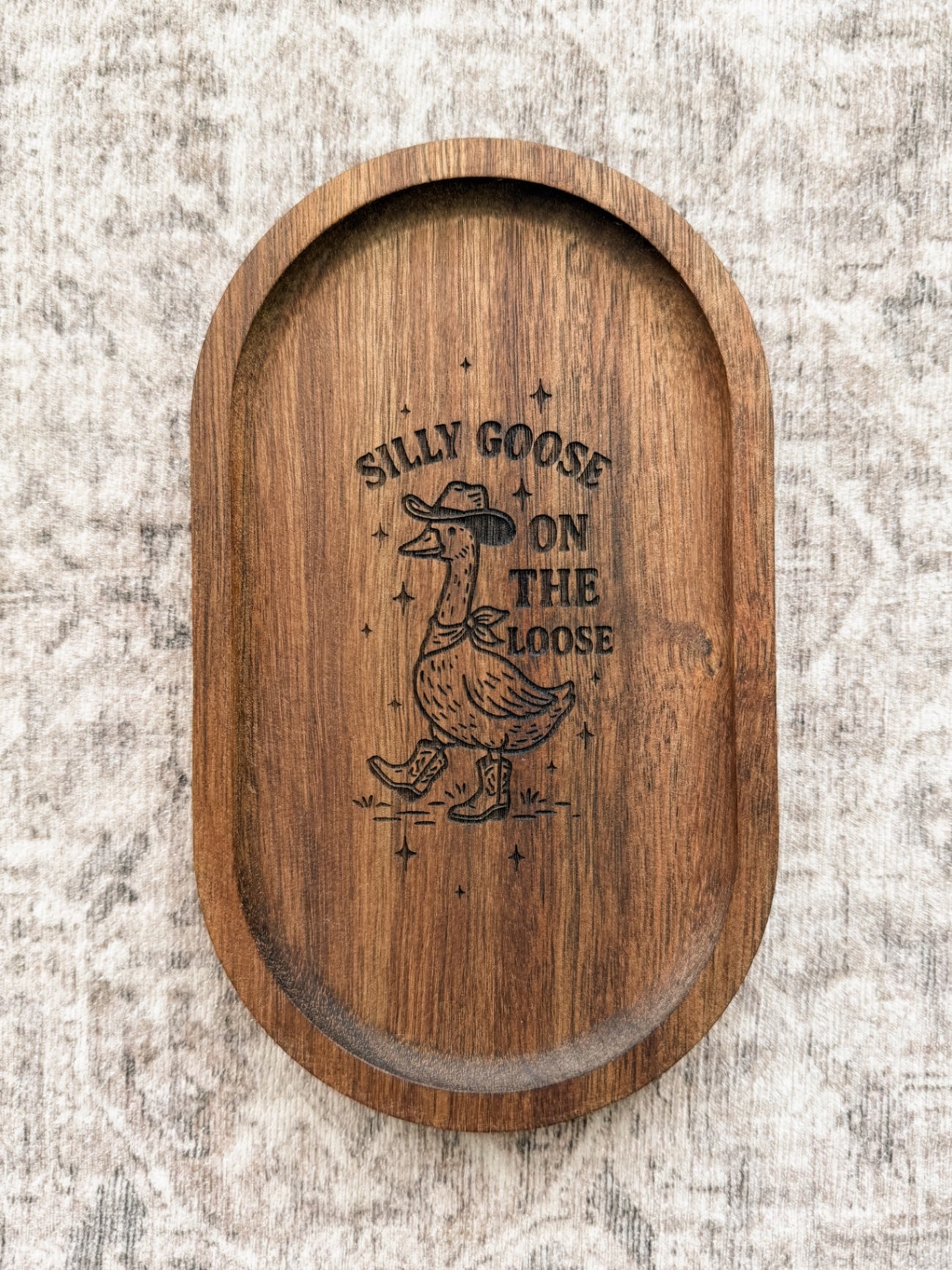 Catch All Tray - Silly Goose - Dark Wood