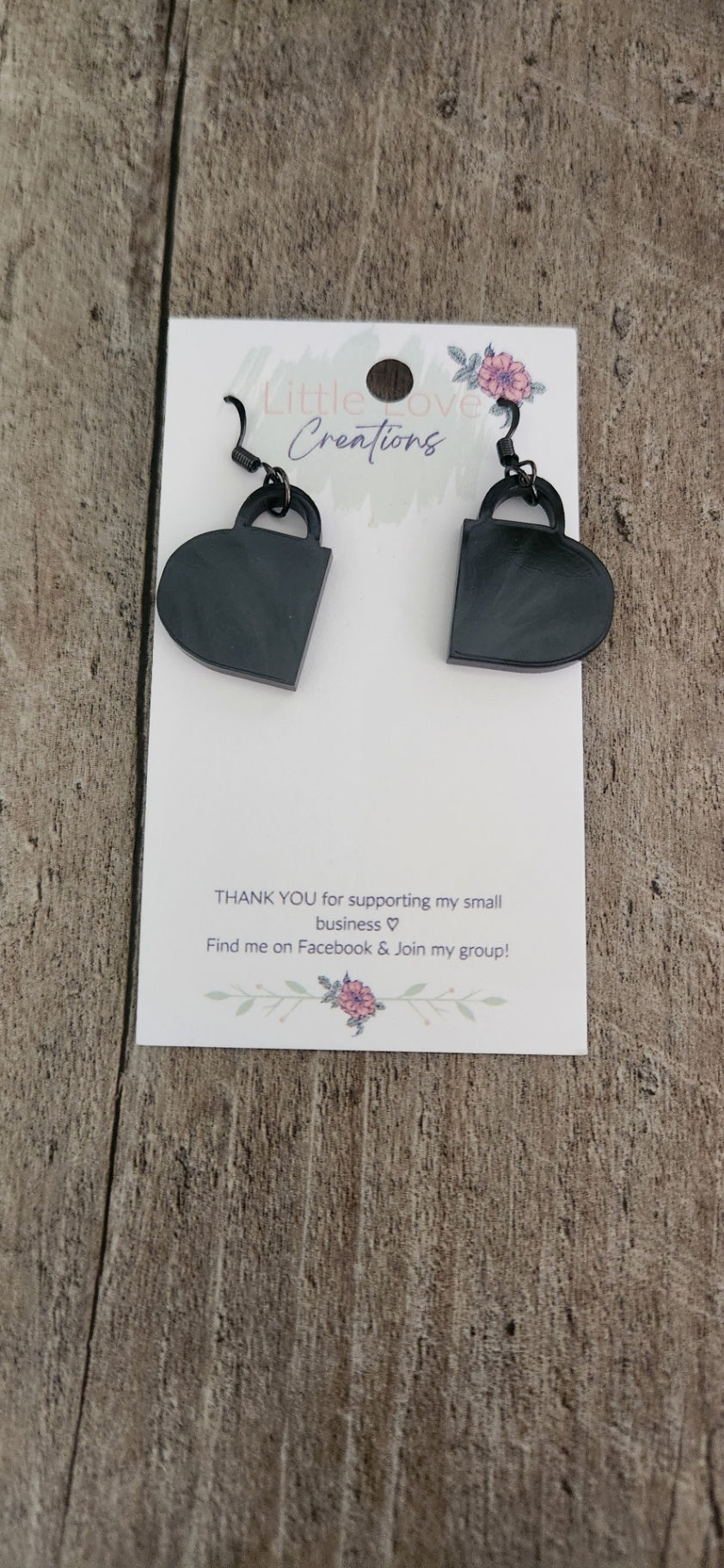 Acrylic Black Coffee Cup Dangle Earrings