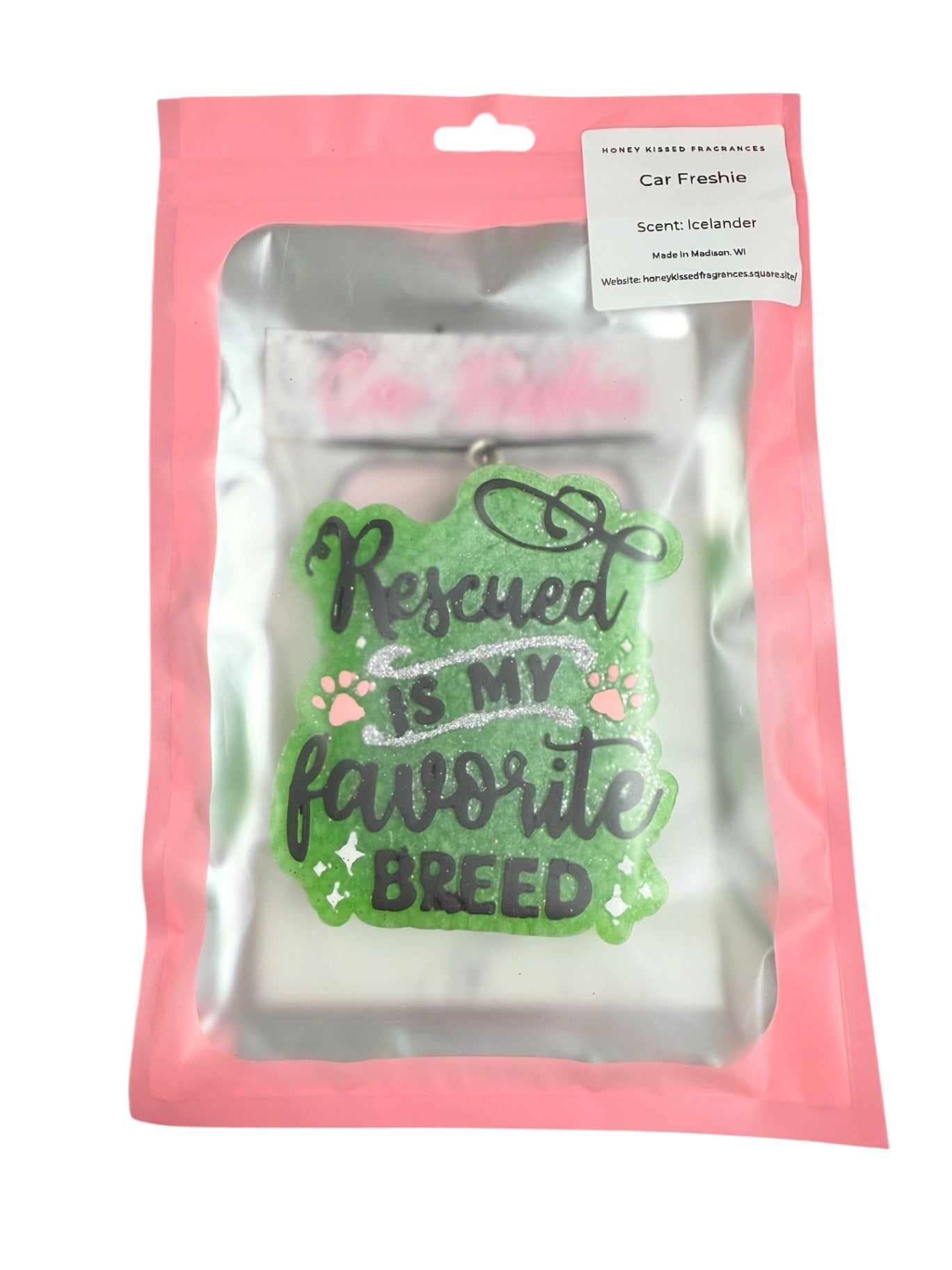"Rescued Is My Favorite Breed" Car Freshie - Icelander
