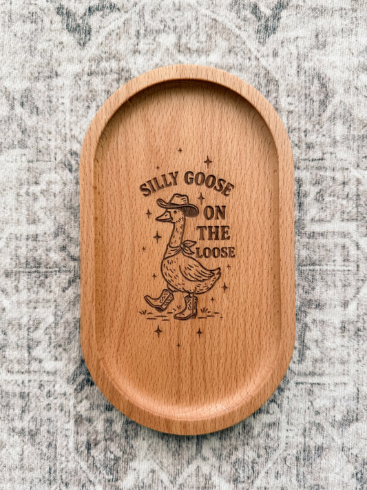 Catch All Tray - Silly Goose - Light Wood