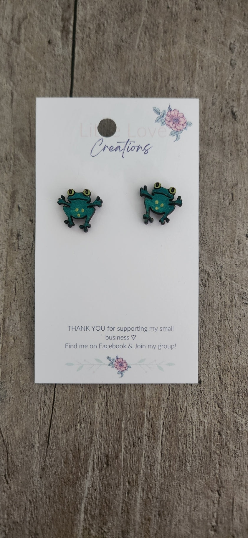 Wood Frog Stud Earring