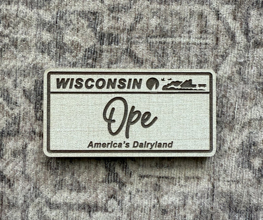 Magnet - Wisconsin License Plate Ope - Linen