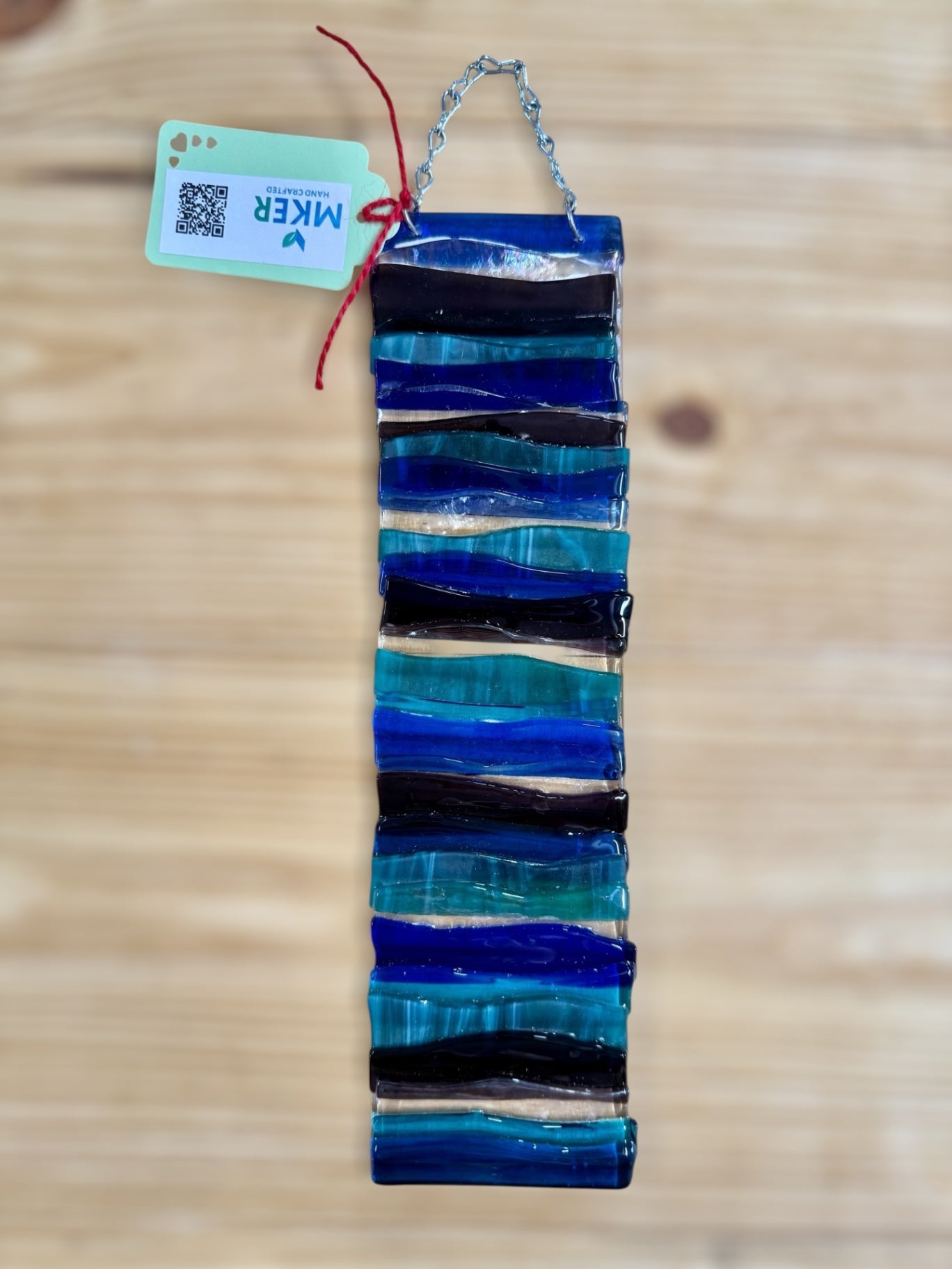 Waved Fused Glass Sun Catcher