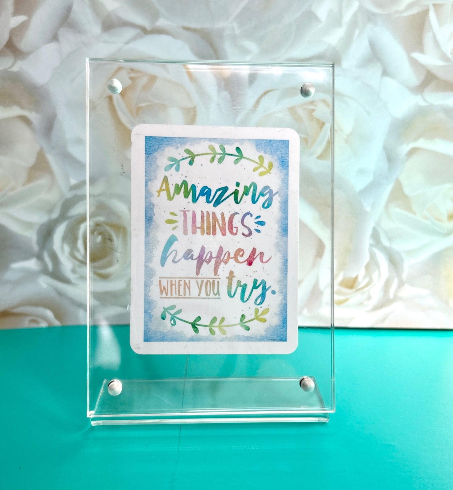"Amazing Things Happen When You Try" Inspirational Vinyl Sticker