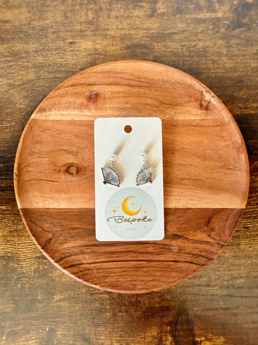 Floral Fan Dangle Earrings