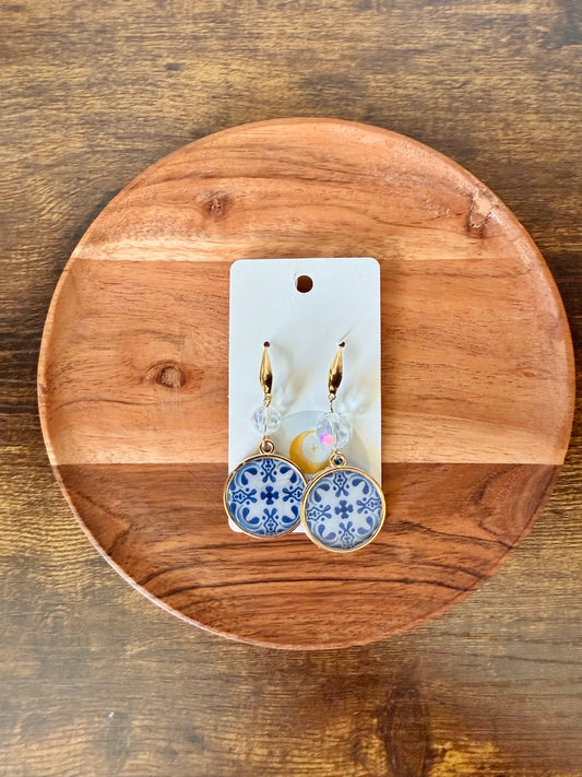 Blue Mediterranean Resin Earrings