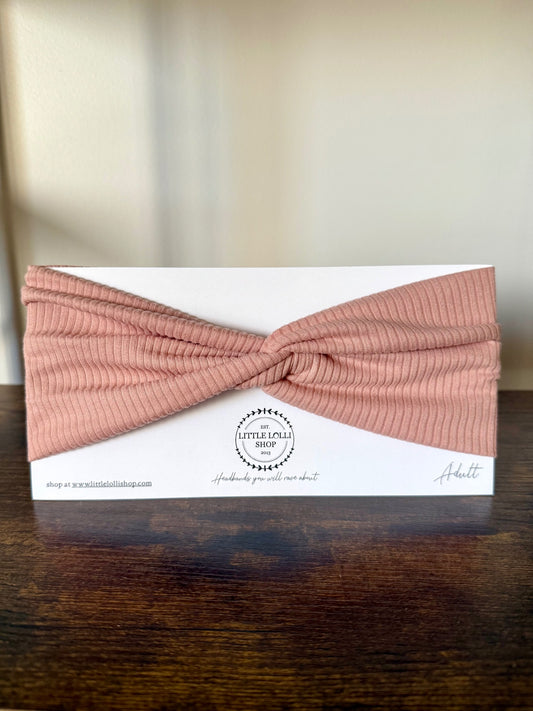 Pink Ribbed Headband