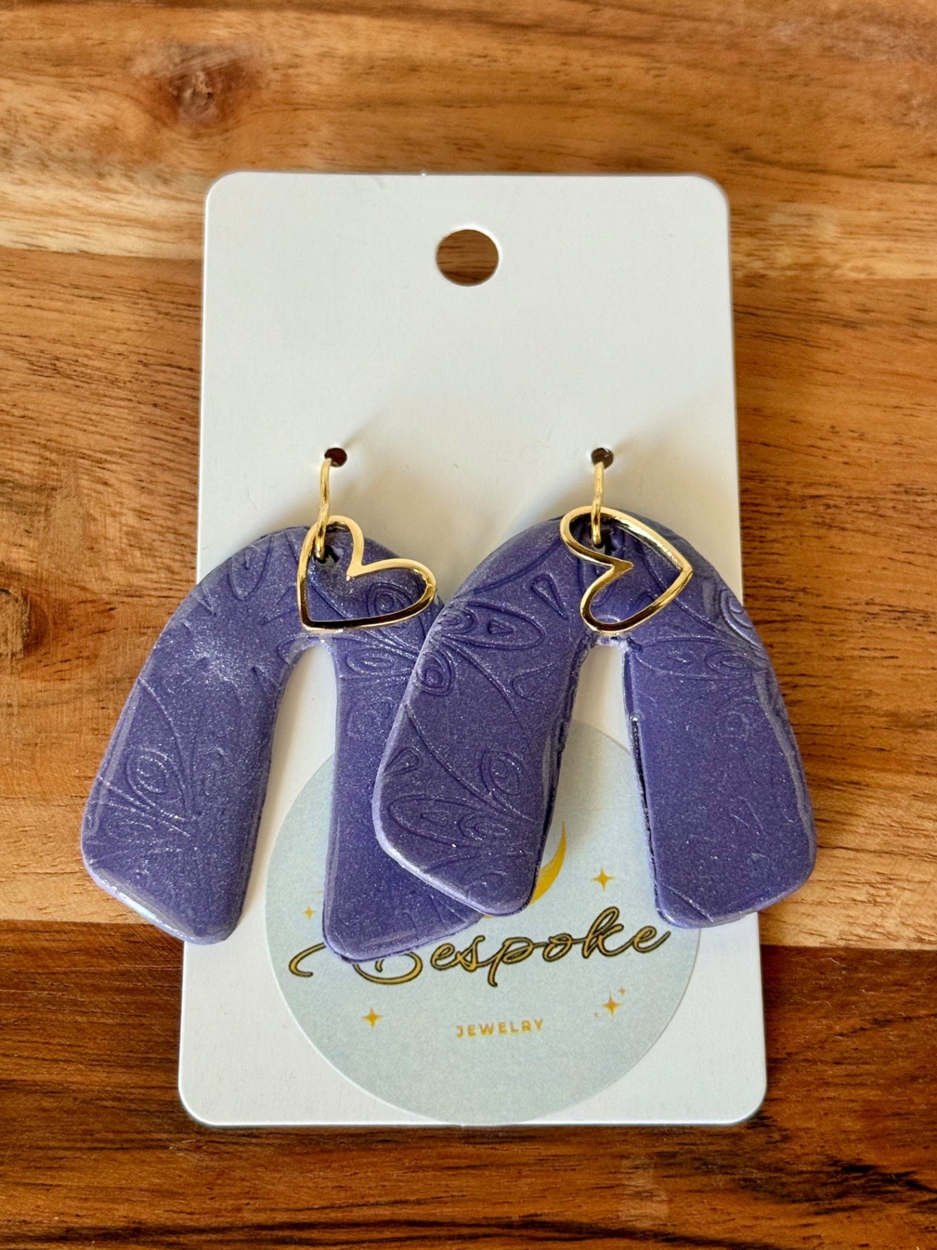 Purple Rainbow Clay Dangle Earrings