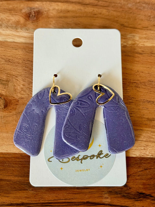 Purple Rainbow Clay Dangle Earrings