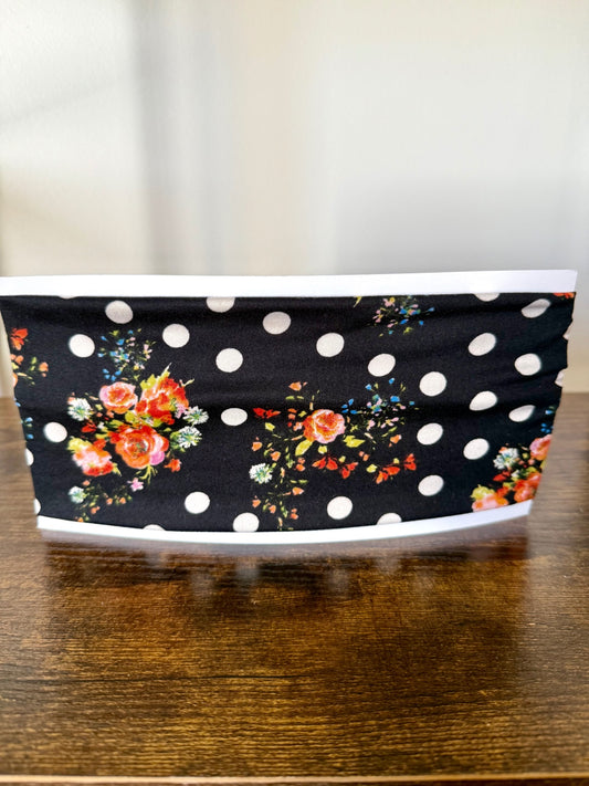 035 - Floral Polka Dots Headband