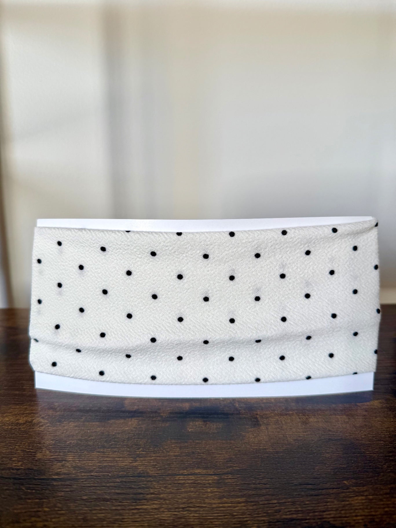 White with Black Polka Dot Headband