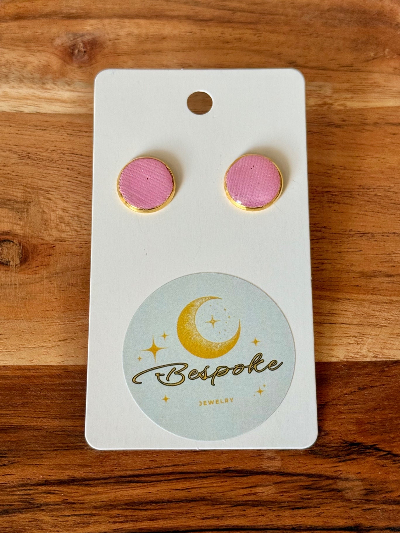 Pink Polymer Clay Stud Earrings