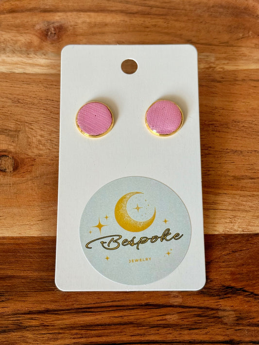 Pink Polymer Clay Stud Earrings