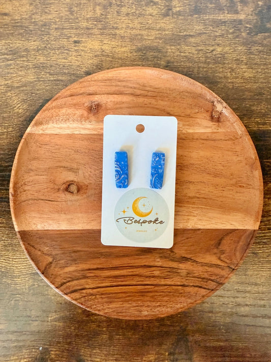 Blue Swirl Polymer Clay Earrings