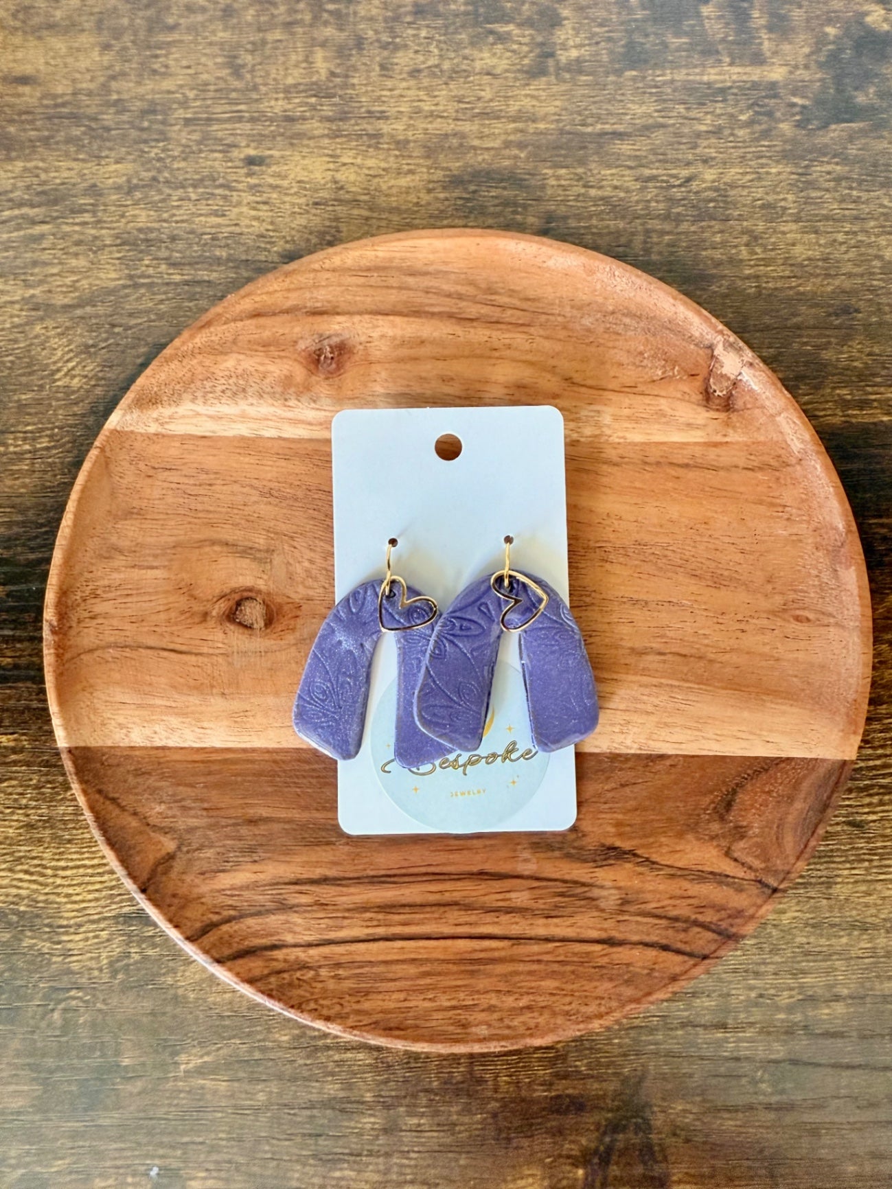 Purple Rainbow Clay Dangle Earrings